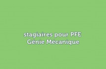 stagiaires PFE génie mécanique