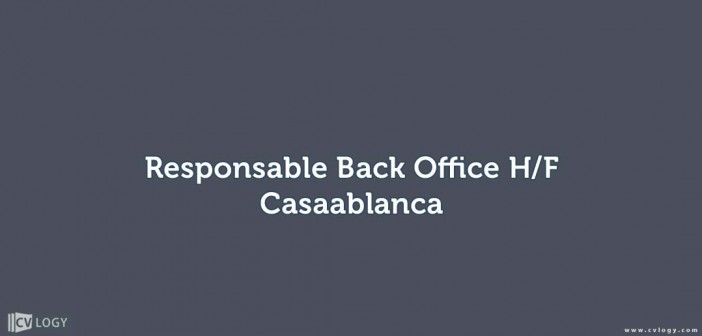 responsable Back office H/F