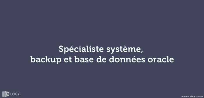 Spécialiste système, backup et base de données oracle