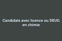 Candidats avec licence ou DEUG en chimie.