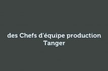 des Chefs d'équipe production