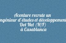 Acenture recrute un Ingénieur d’études et développement Dot Net (H/F) à Casablanca