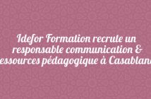 Idefor Formation recrute un responsable communication & ressources pédagogique à Casablanca