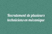 Recrutement de plusieurs techniciens en mécanique